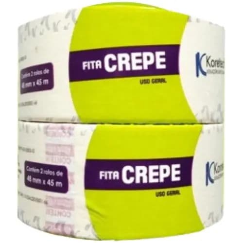 Fita Crepe Koretech 48mm X 45m Para Pintura E Artesanato C/ 2 ou 4 Unidades