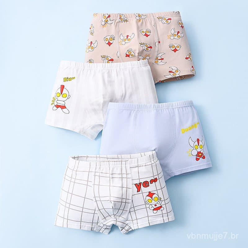 Série de roupas íntimas para meninos, roupas íntimas infantis, 100% algodão, para crianças mais velhas e adolescentes, n
