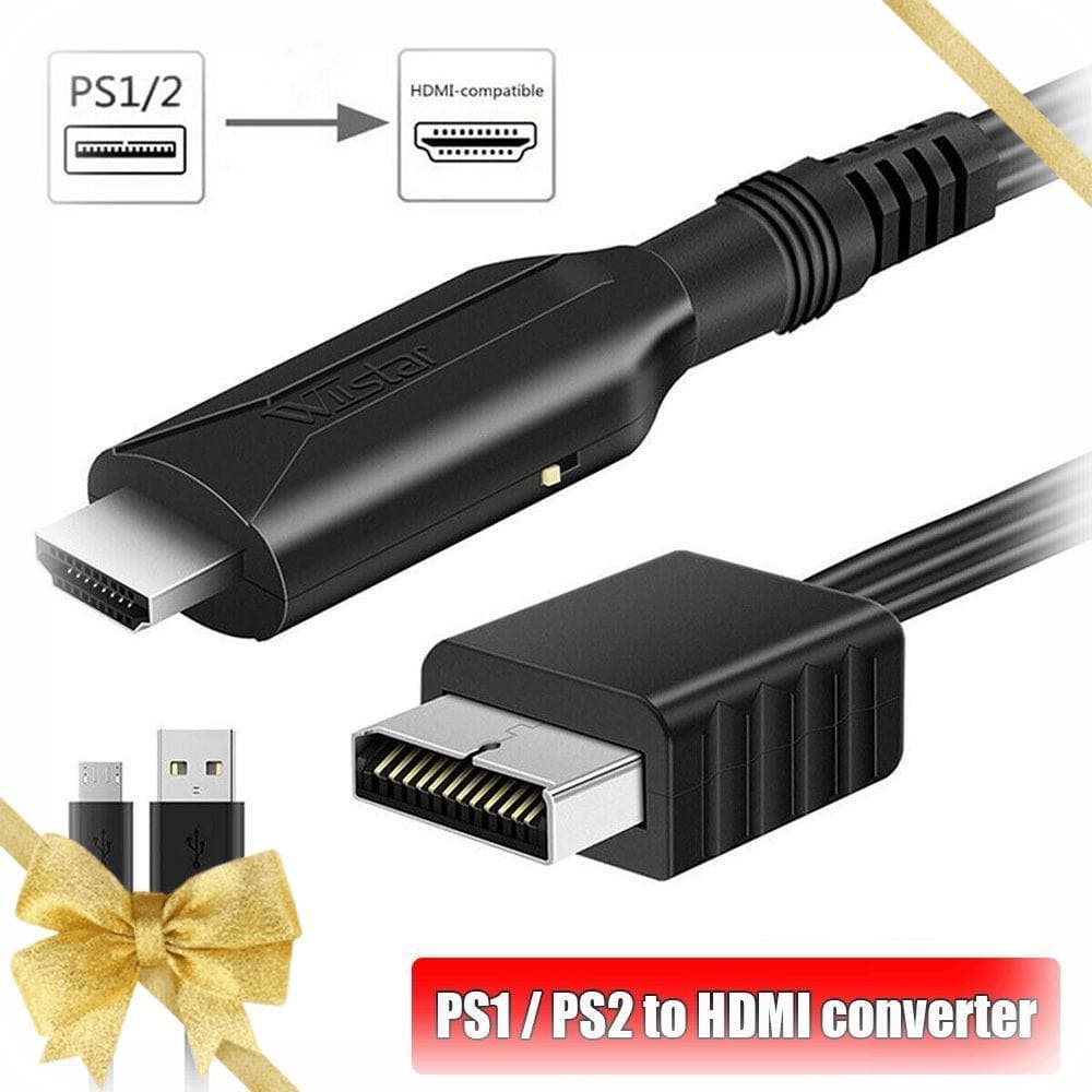 PS2 Para HDMI Adaptador PC HDTV Cabo Full Adaptar PS2/PS1