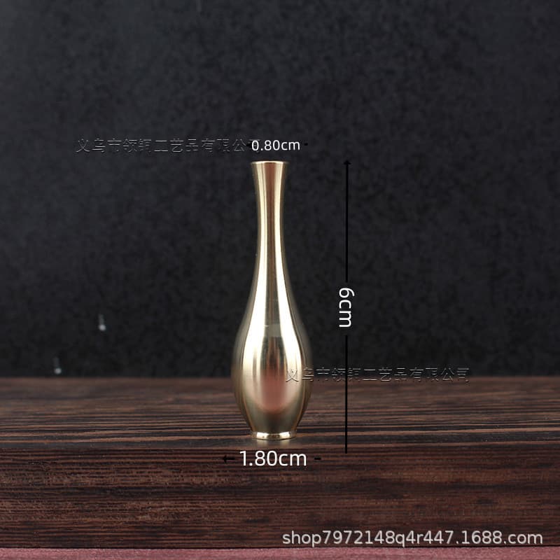 Vaso de Água Mini de Jade em Latão, Vaso de Flores Criativo para Mesa, Acessório Decorativo de Alto Padrão, Vaso de Puri