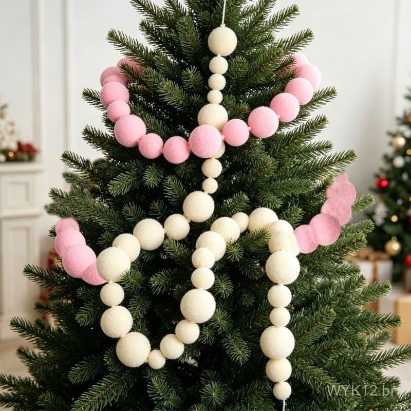NICE Cordão de Enfeites de Natal de 2M para Janela, Árvore e Decoração de Festa