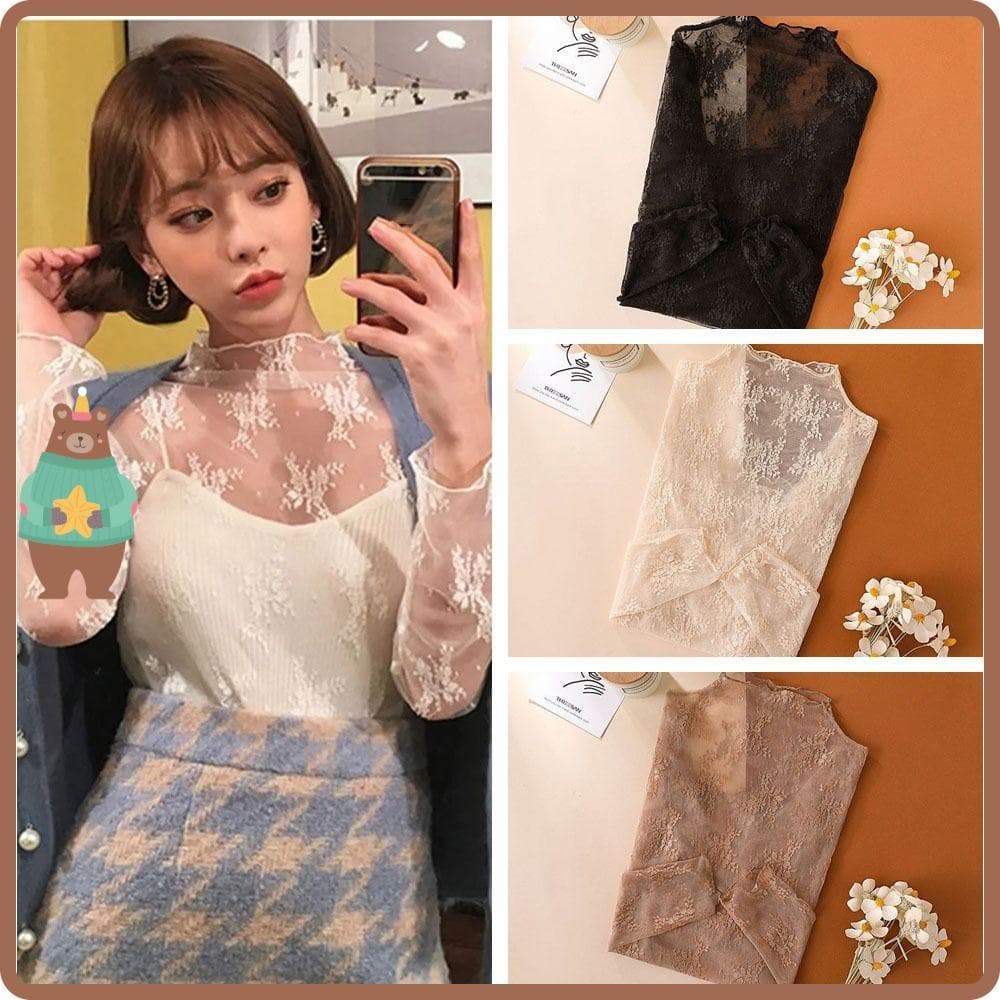 Blusa Transparente , Camisetas Transparentes De Malha , Manga Comprida , Preta