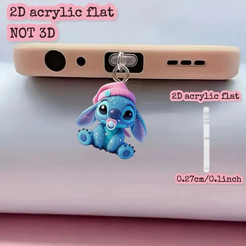 Stitch Telefone Plugue À Prova De Poeira Para IPhone Tipo-C Novo Disney Anime 2D Avião Android Porta De Carregamento Dus