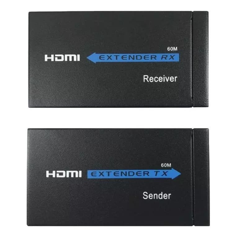 Extensor Hdmi 60m Conversor Rj45 Ip Cat 5e Cat 6e Adaptador Cabo De Rede Transmissor Receptor Full Hd 1080p Dvr Tv