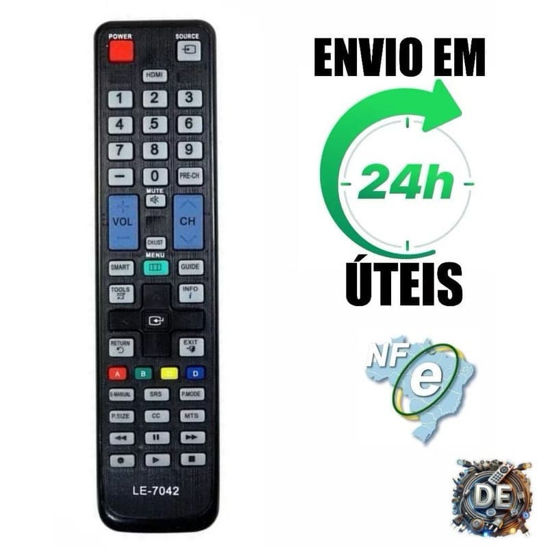Controle Remoto Compatível Tv Samsung Lcd Com Botão Hdmi LE-7043 bc