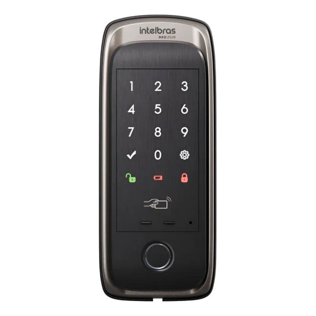 Fechadura Digital Sem Fio De Biometria, Senha, Chaveiro ou Tag MFD 2020 CHAMPANHE Intelbras