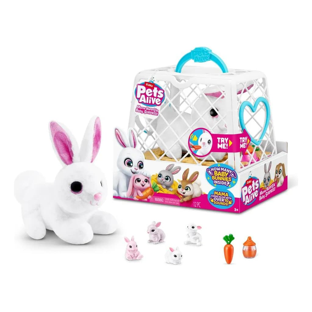 Pelucia Mamae Coelha Pets Alive Mama Bunny Surprise