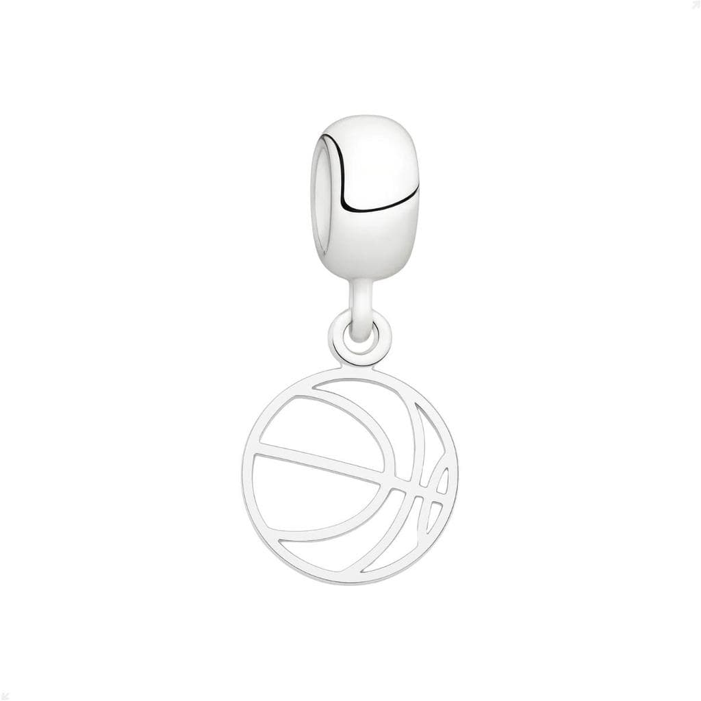 Berloque Pingente Prata 925 Bola De Basquete Design Elegante
