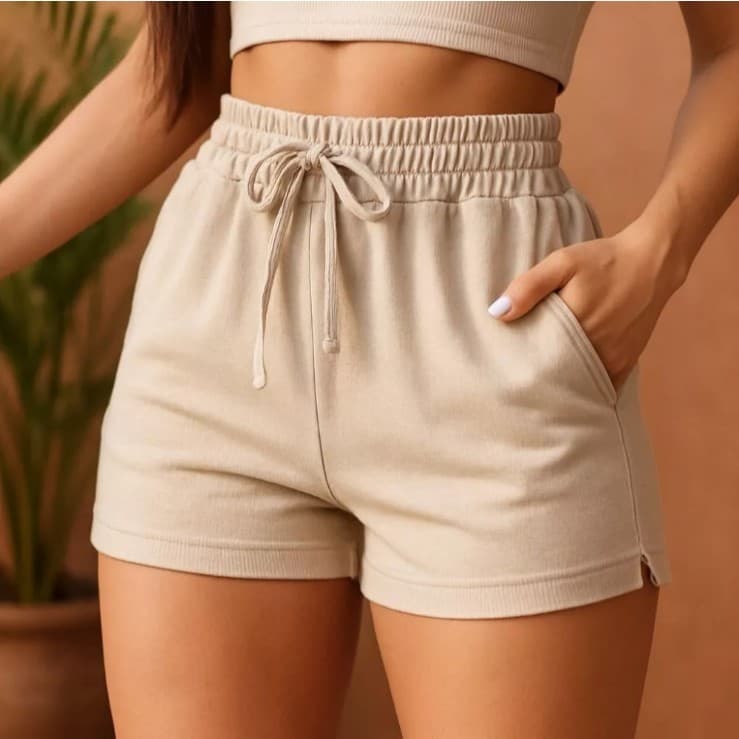 Short Feminino Moletom Super Confortável Bermuda Feminina Short Moletom Super Confortável