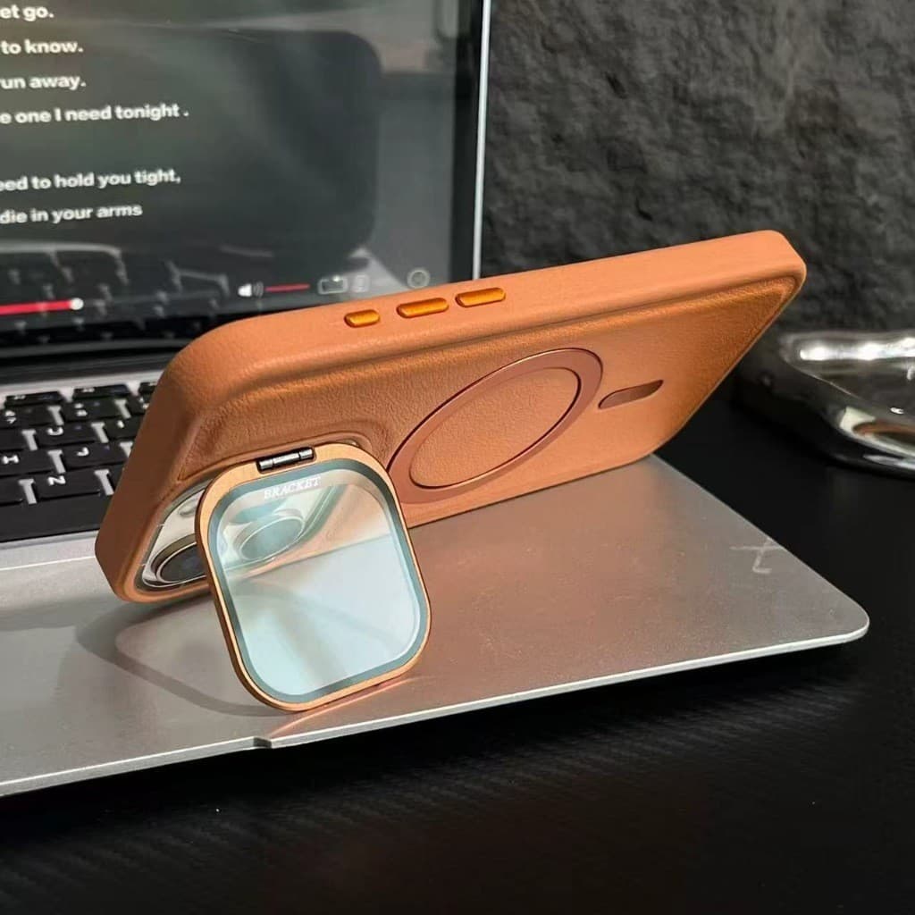 CAPA TOP TUDO COURO COM METAL MAGSAFE E COM SUPORTE CAMERA PELICULA PARA IPHONE 11 12 13 14 15 16