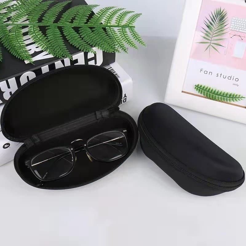 Kit com 10 uns Estojo Caixa Ou Case Para Óculos Em EVA com zíper Cor Preto