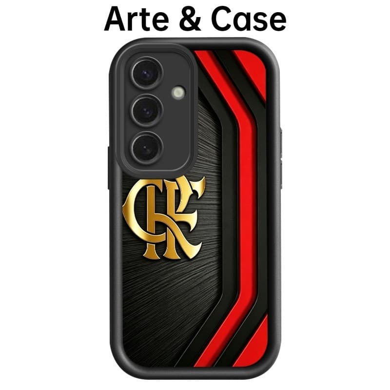 Capinha de Silicone proteção total impacto-Clube Regatas Flamengo CRF Para Samsung Galaxy A01 Core A05s A21s A52 A73