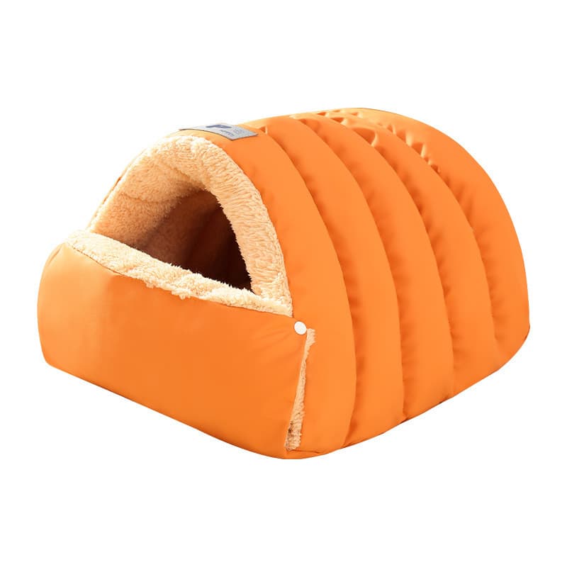 Novo estilo fechado saco de dormir ninho inverno quente canil couro falso Semi-fechado canil à prova de vento atacado