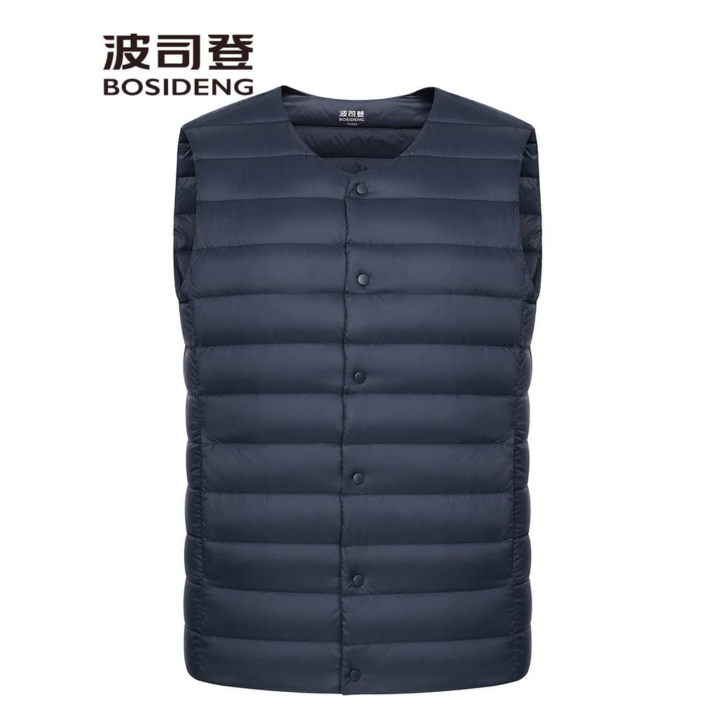 Boston masculino genuíno para baixo colete de meia-idade idosos inverno colete térmico masculino camiseta pai colete cur