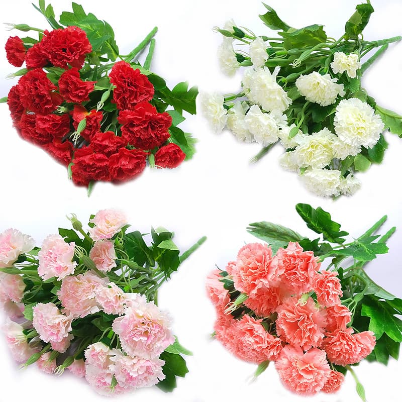 Simulação flor buquê falso cravo Juan flor sala de estar decoração arranjo de flores ornamentos pequeno fresco mesa de j