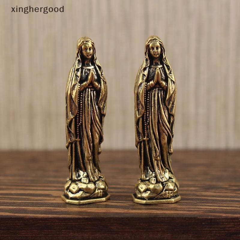Xinghergood Latão Maria Estatueta Pingente Cobre Puro Vintage Mary XHG