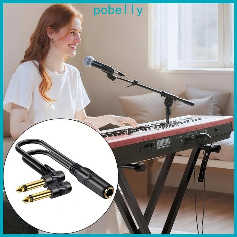 Pob Premium Y Forma 6 35 Mm TRS Splitter Cable Conectores Revestidos Ouro
