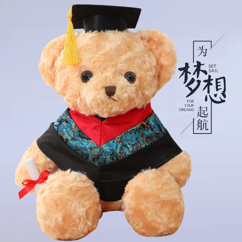 Graduação urso médico chapéu urso boneca brinquedo de pelúcia urso de pelúcia temporada de formatura presente comemorati