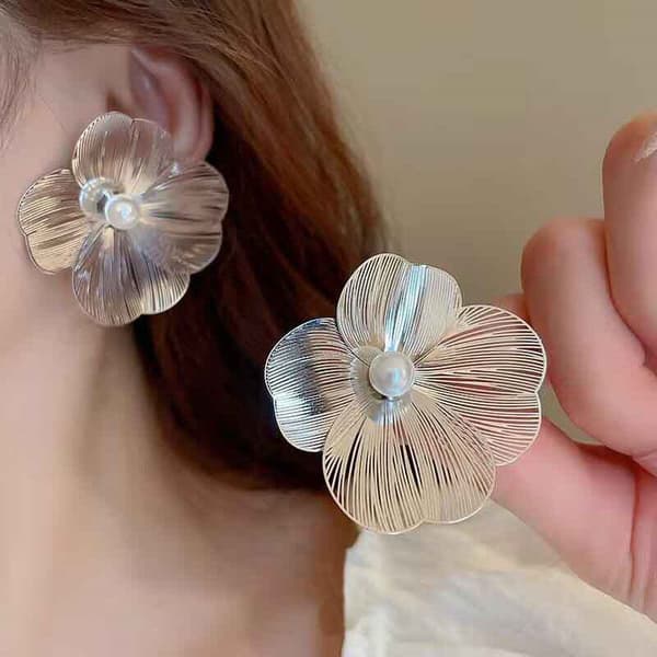 | 【cartelas de brincos feminino】 | kit brinco aço inoxidável ☃Francês Retro pérola geométrica brincos exagerados moda el
