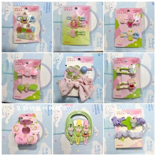 Criação famosa produto Premium Qimeng Teddy Outing festa franja clipe moda grampo de cabelo par laço de cabelo acessório