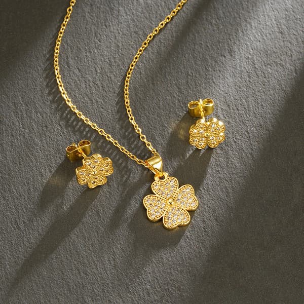 | 【bijuterias femininas】 | colar prata ♠Estilo europeu americano método antigo areia ouro colar luz luxo trevo de quatro