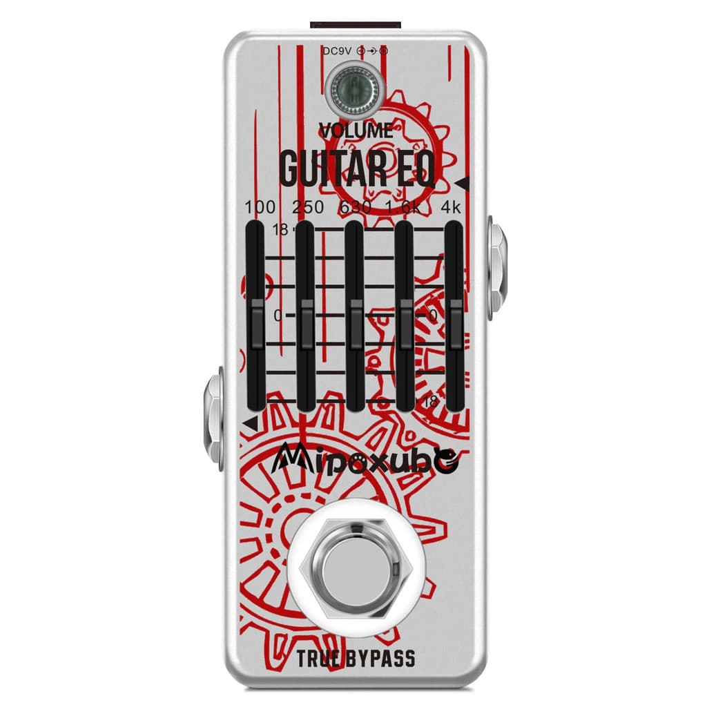 Mipoxube Pedal Equalizador De Guitarra 5 Bandas Paramétrico EQ De Efeito Compensador De Frequência ± 18dB Faixa Mini Tam