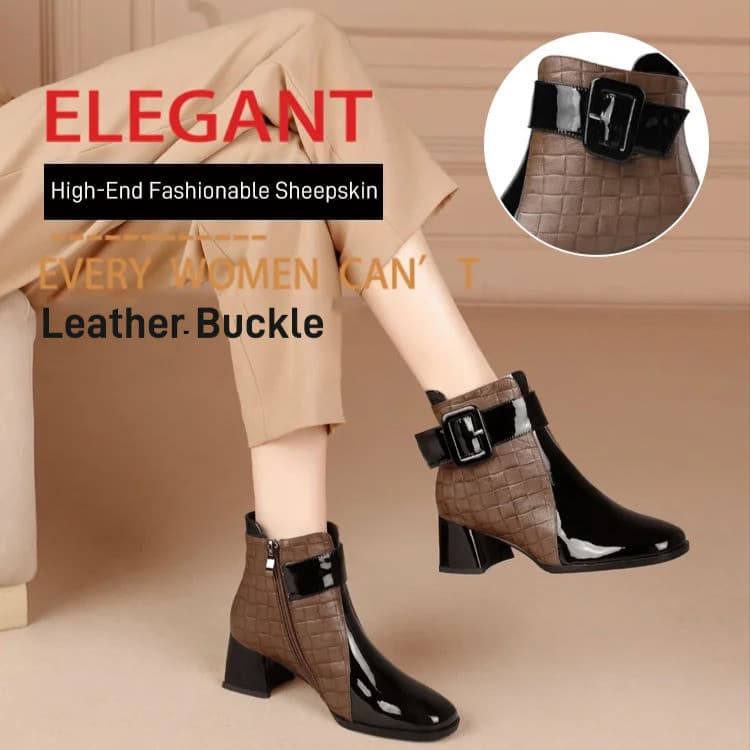 Novas botas femininas de outono com design moderno e robusto.