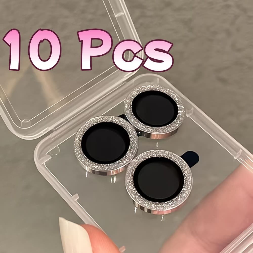 Película protetora de lente de câmera com Design de cristal de 10 peças compatível com iPhone 18 17 16 15 14 13 12 11 Pr