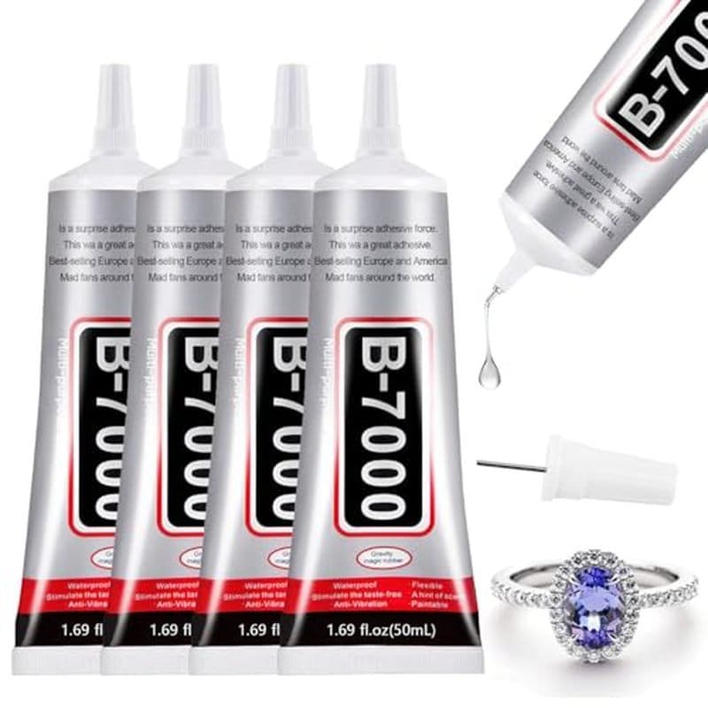 4 peças 50ml cola B7000 transparente, com ponta de precisão, cola deslumbrante, cola de strass, cola artesanal, fabricaç