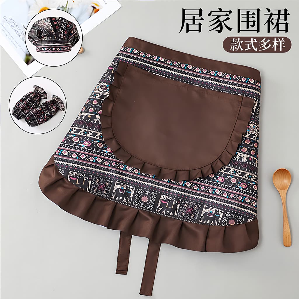 2025 novo estilo verão meio comprimento avental cozinha doméstica cozinhar moda Catering macacão especial feminino metad