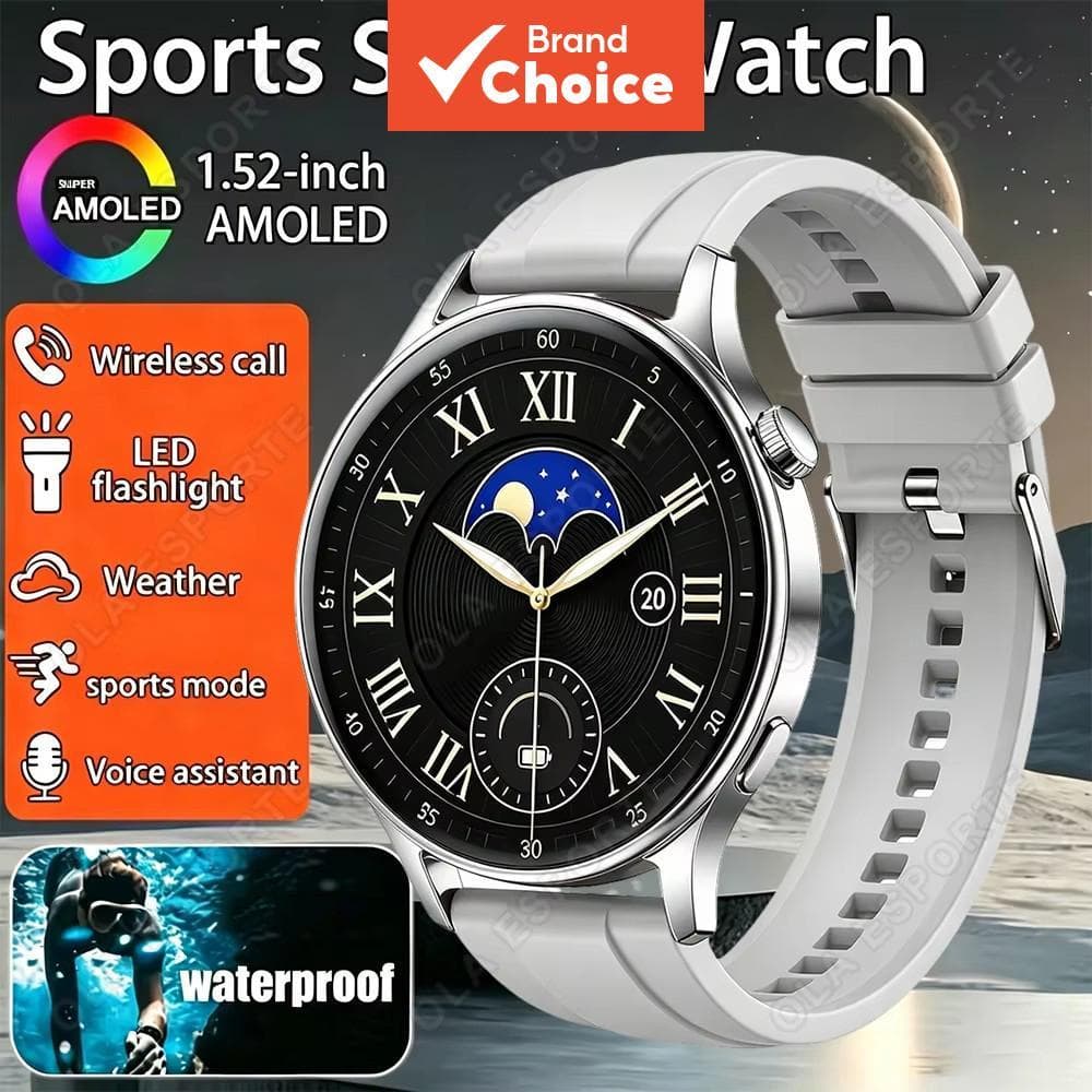 Novo Relógio Smart Unissex 1,52 Tela HD AMOLED Pulseira Esportiva Personalizável Rosto de Relógio Chamada Bluetooth