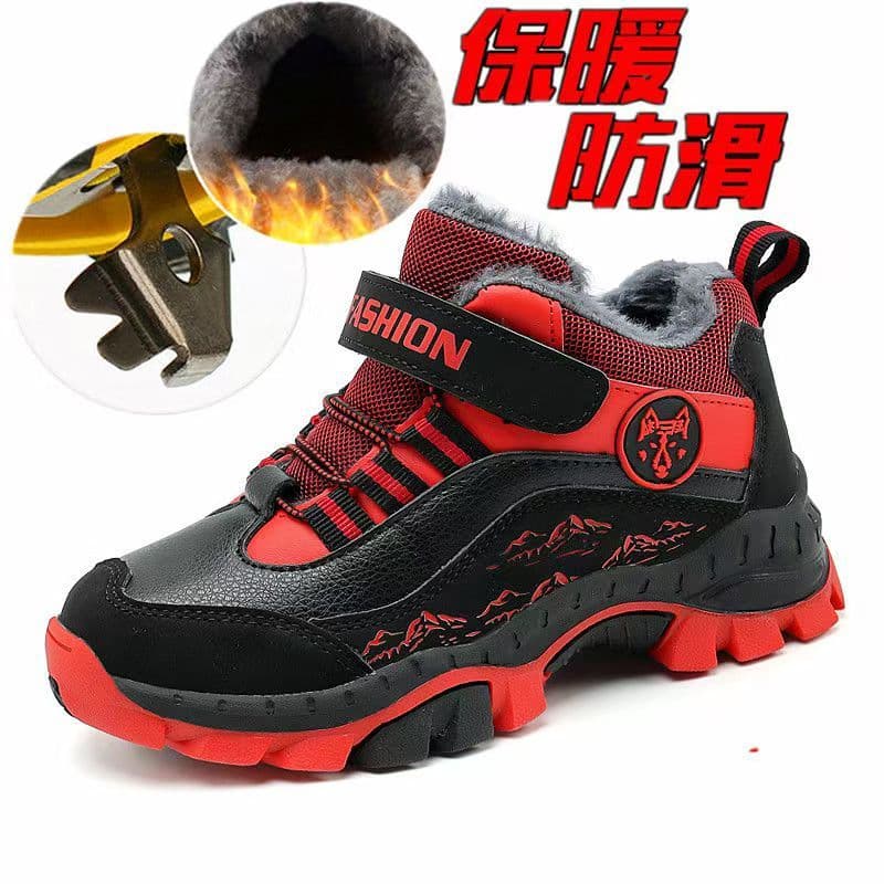 Meninos botas de neve engrossado antiderrapante mais velo grande sapatos de algodão botas de inverno crianças sapatos es