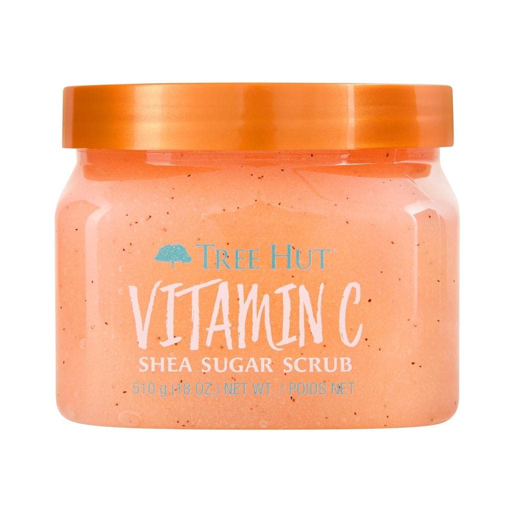 Esfoliante Corporal com Vitamina C da Tree Hut, Esfoliante de Açúcar Hidratante e Esfoliante com Manteiga de Karité, Vit