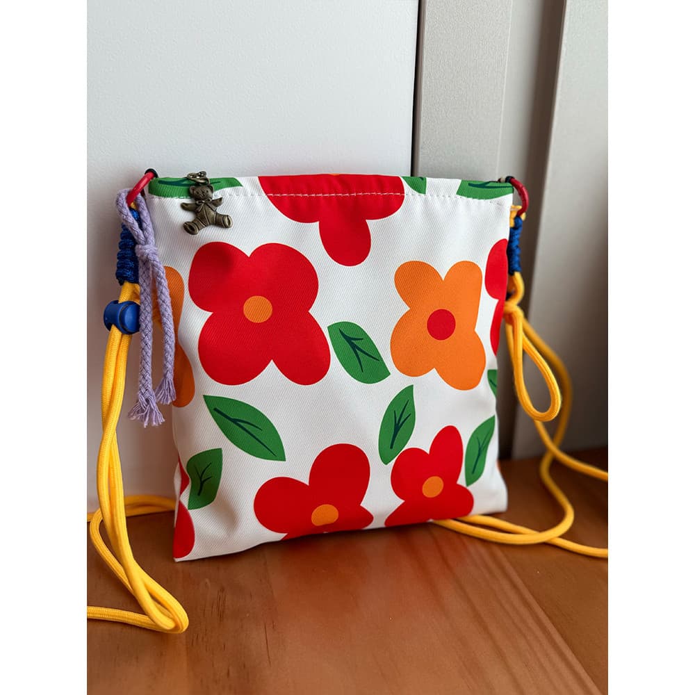 Vitalidade verão pequena mochila Diagonal saco de lona pequeno saco japão coreia flor fresca saco do telefone móvel port