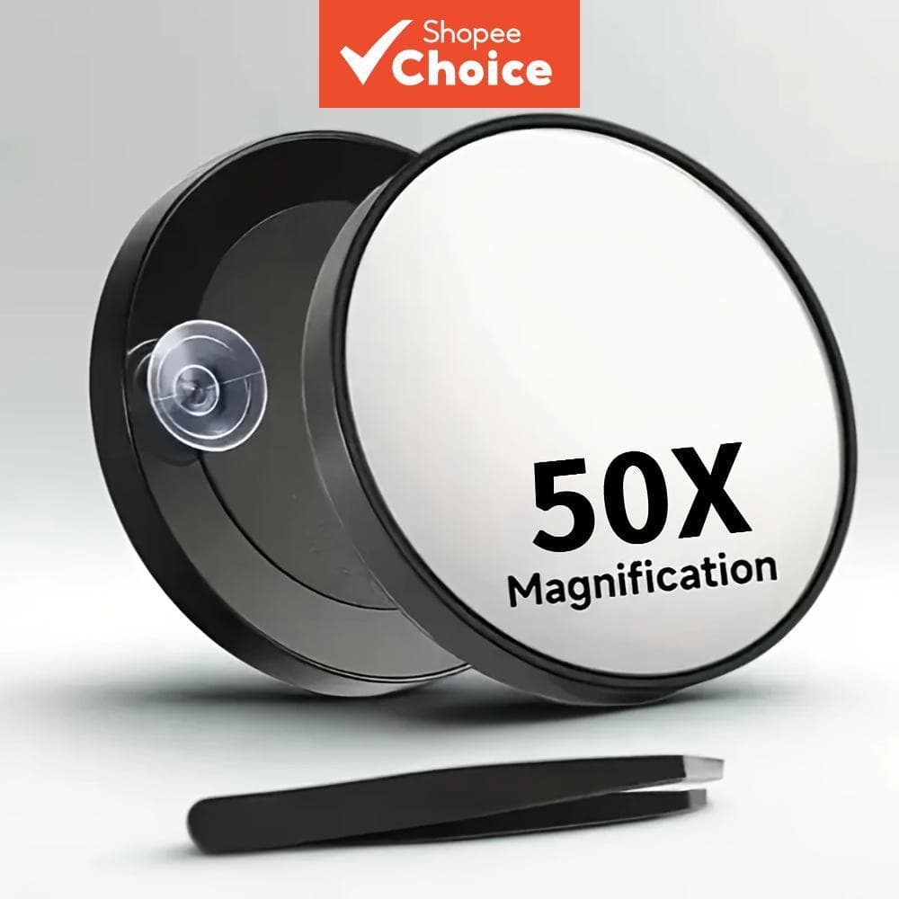 Lupa 50X Com Pinça De Ventosa Para Close-Up Detalhe Maquiagem Sobrancelha Arrancar Ferramenta