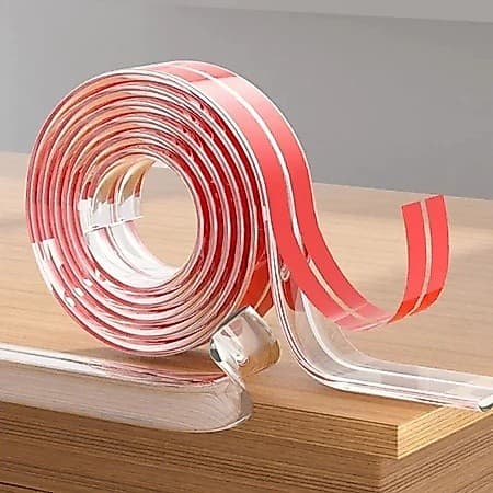 Protetor de Quina e Borda Silicone Transparente Fita Auto Colante para Berço Móveis Mesas Cantos Vivos – Com 1, 2 ou 3 M