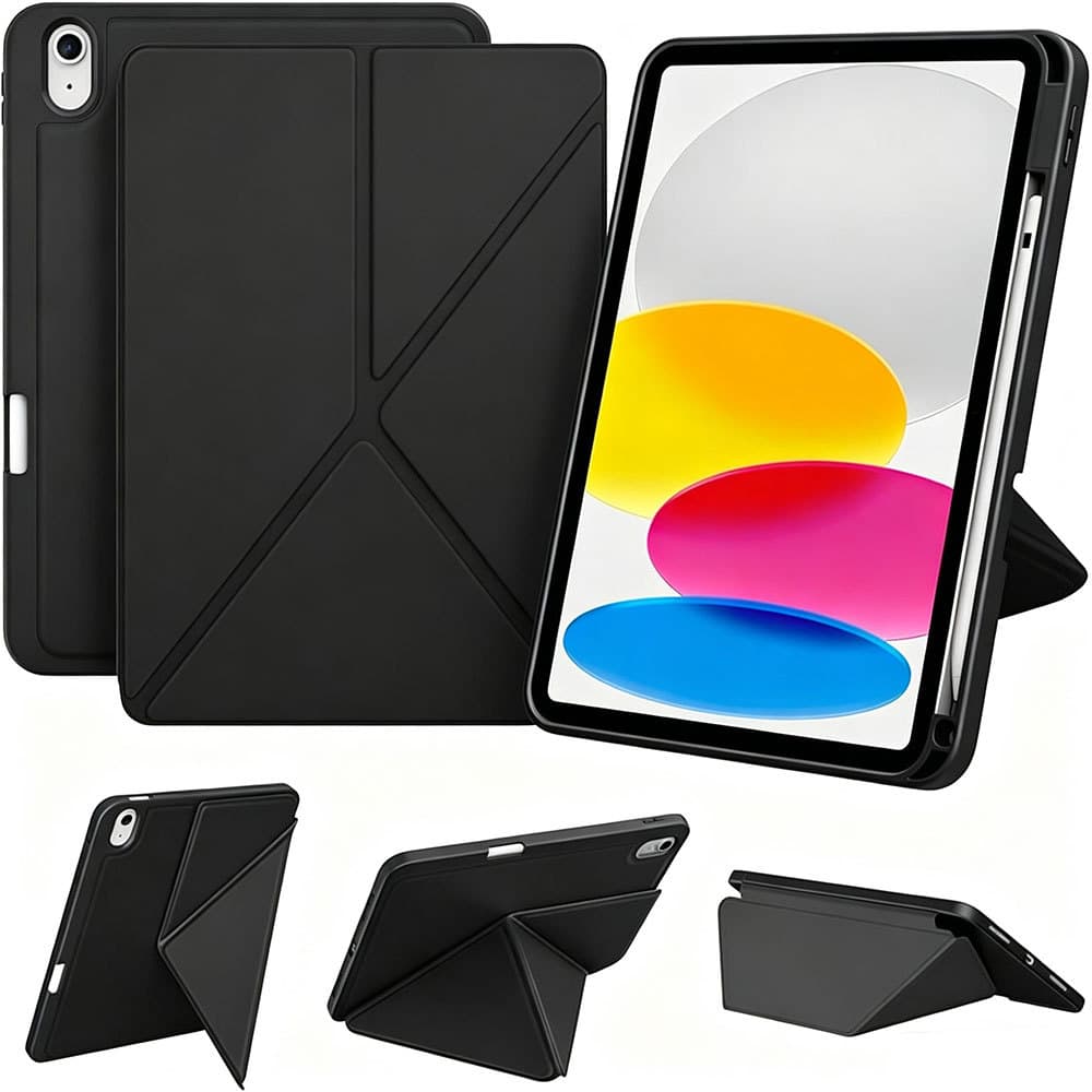 Ângulos Multivisíveis Suporte Dobrável Capa De Couro Flip Inteligente Traseira De TPU Macio Com Porta-Lápis Para iPad 11