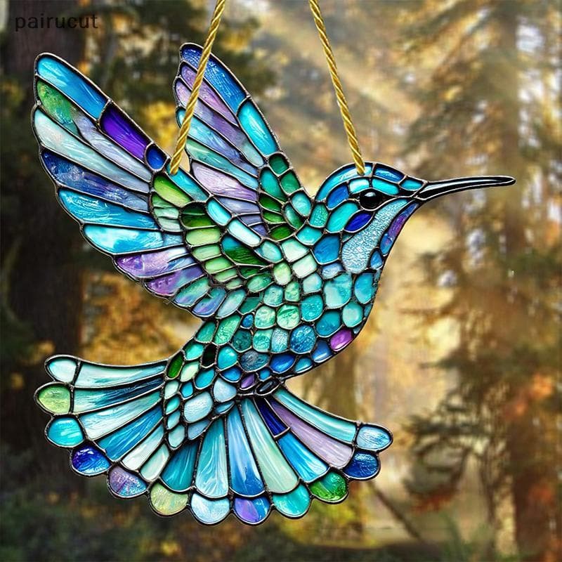 Uiu Lindo Coletor De Sol De Beija-Flor-Vitral Acrílico De 8 " Adequado Para Todas As Estações , Decoração Suspensa , Pre