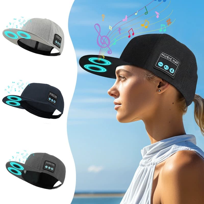 Chapéu Bluetooth Áudio 5.4 Alto-falante duplo estéreo Esportes ao ar livre Bluetooth Música Chapéu pontiagudo