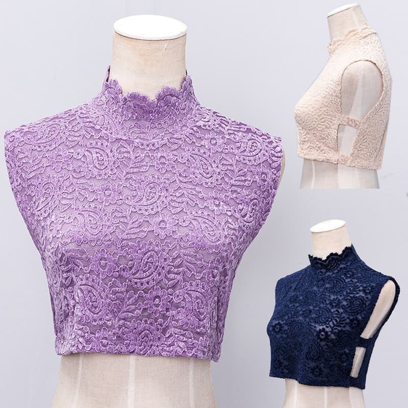 Renda colar falso feminino All-Match outono inverno novo estilo colete interno pescoço proteção cachecol moda falso gola