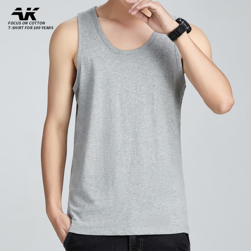 Verão de Fitness esportes americano masculino sem mangas colete de manga curta camiseta estilo fino puro algodão colete