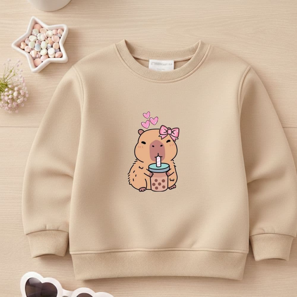 Moletom Feminino Infantil Moletom meninas estampa capivara blusa de frio careca premium