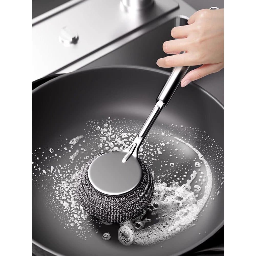 Escova de panela ferramenta útil bola de aço doméstica não perdendo cozinha dedicada escova de panela de aço inoxidável