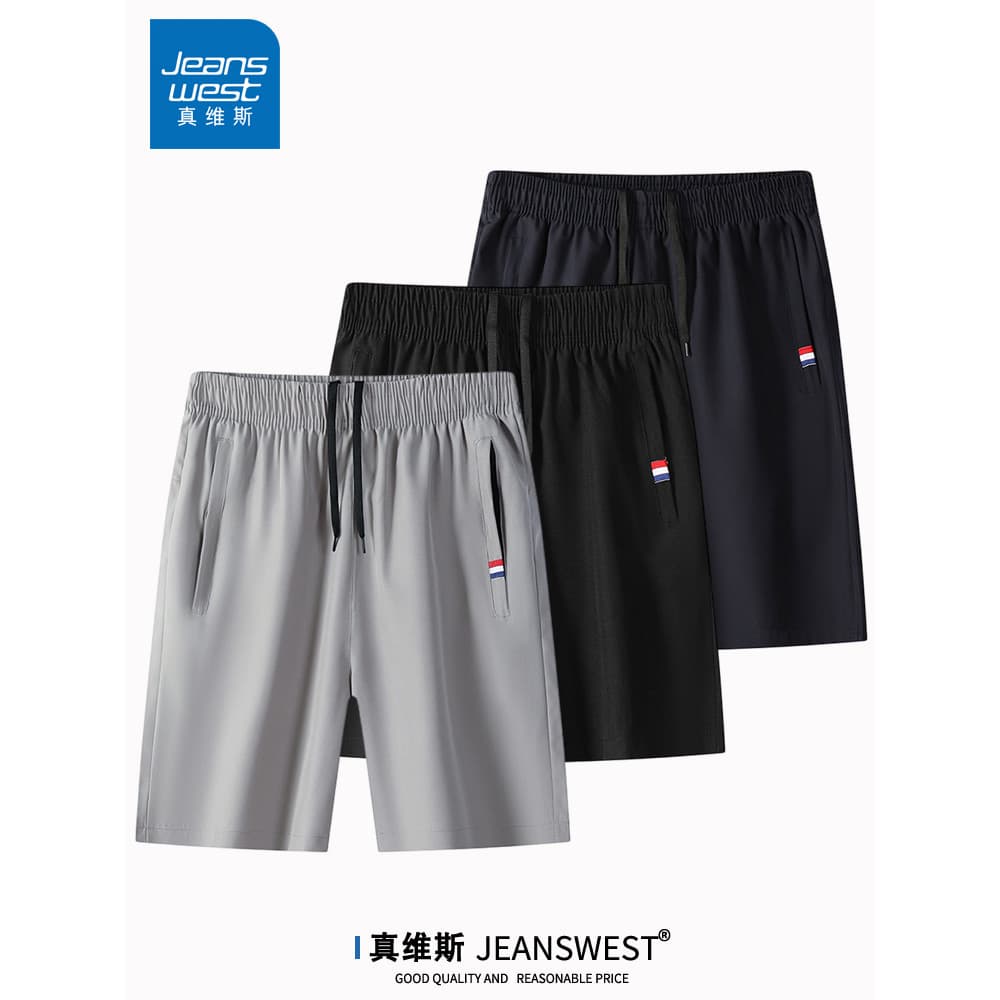 Real Weis Shorts masculino verão fino solto tamanho grande calças de cinco pontos esportes americano Street Wear calças