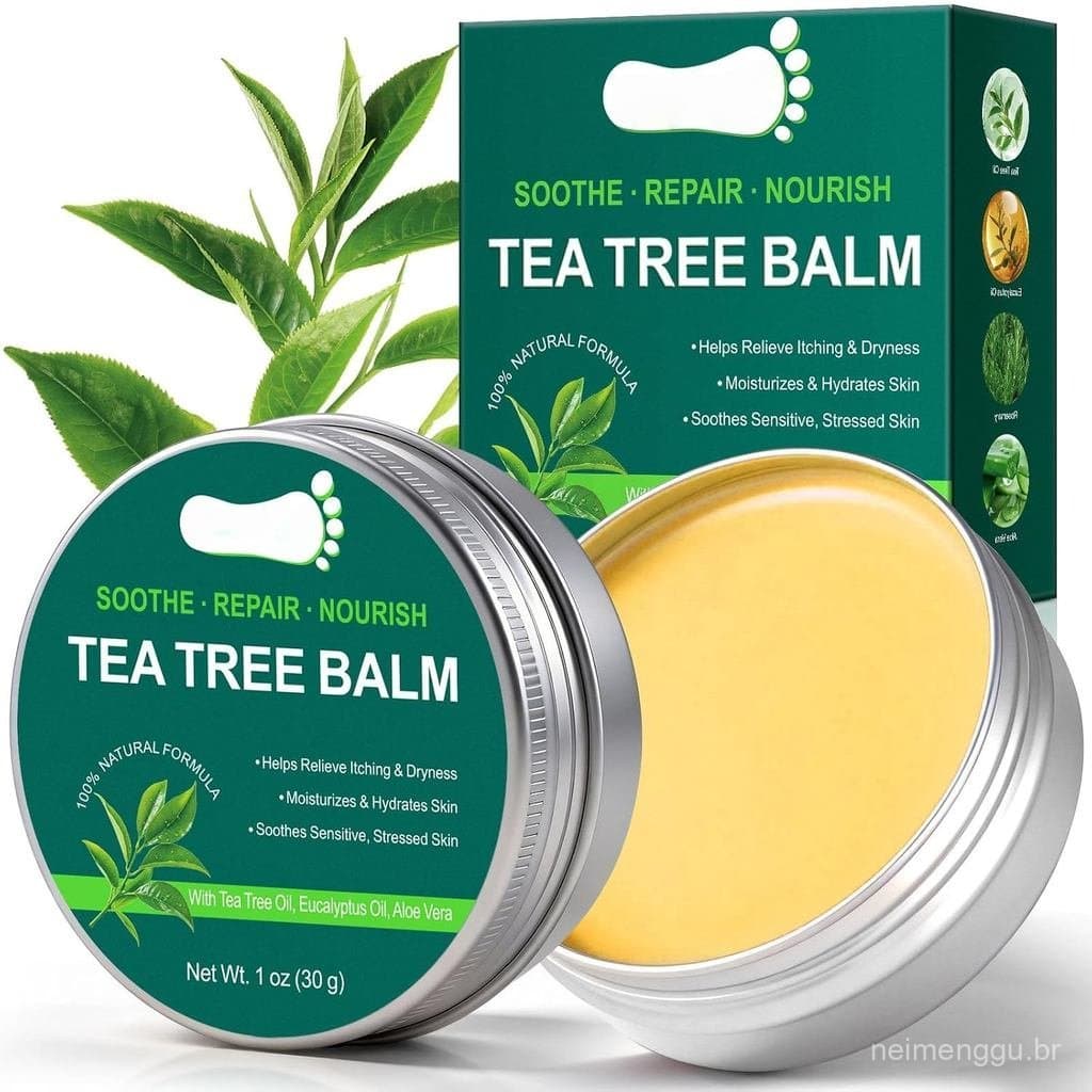 Creme para os Pés com Óleo de Tea Tree para Calcanhares Secos e Rachados e Pele Seca, Creme Reparador para Calcanhares R