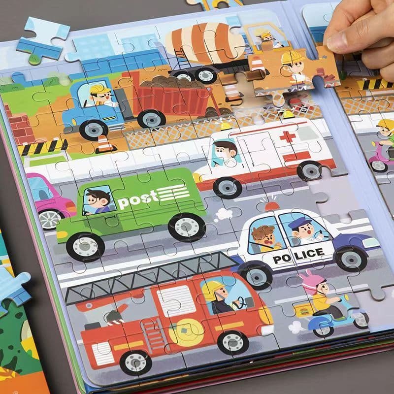 Transporte infantil quebra-cabeça magnético avançado 3 a 6 anos de idade bebê quebra-cabeça 4 magnético 5 carro imagem p