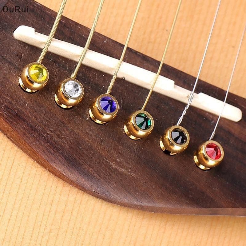 [B & C] 1 Pcs Pinos De Ponte De Corda De Guitarra Acústica Substituição De Pino De Extremidade De Latão De Cobre Colorid