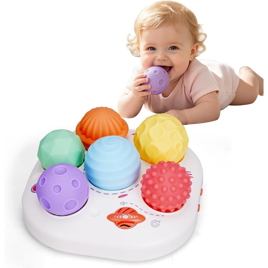 Brinquedo Musical Para Bebês Com Bolas Sensoriais Macias Interativas , Brinquedos Iluminados De 6 A 12 Meses , Presentes