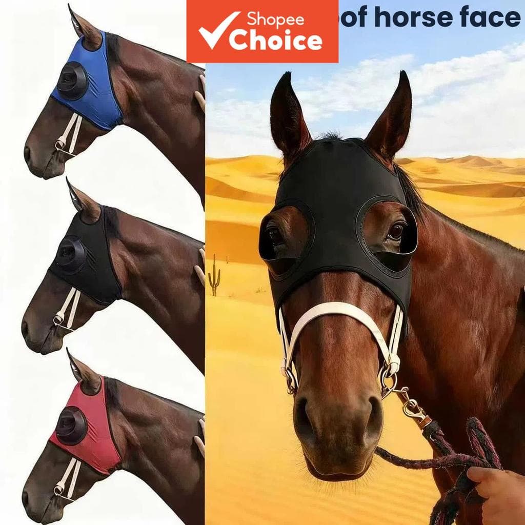 Amazon Máscara Facial à Prova de Vento para Cavalos – Acessórios Equestres, Máscara de Velocidade com Tela de Proteção