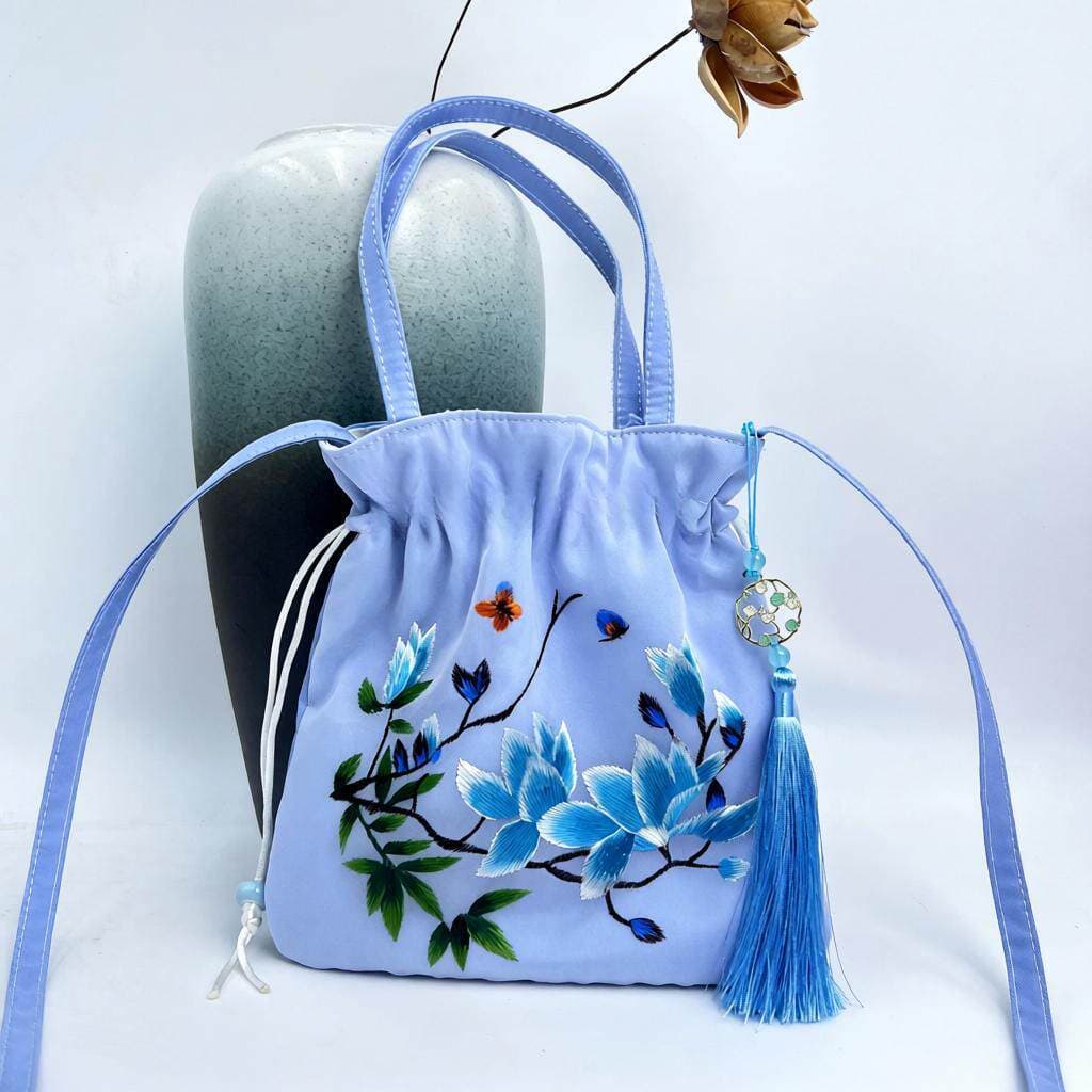 Sair portátil pequena bolsa Han elementos Su bordado estilo chinês Hanfu com portátil Cross-body Casual All-match literá
